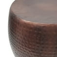 thumbnail image 3 of 20 Inch Classic Iron Low Accent Table, Round Top, Drum Shape, Brown - Saltoro Sherpi, 3 of 5