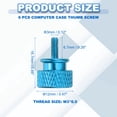 thumbnail image 2 of 6 Pcs M3*0.5 Knurled Thumb Screw Computer Case Threaded Hand Tighten Screws for PC Case, Light Blue, 2 of 7