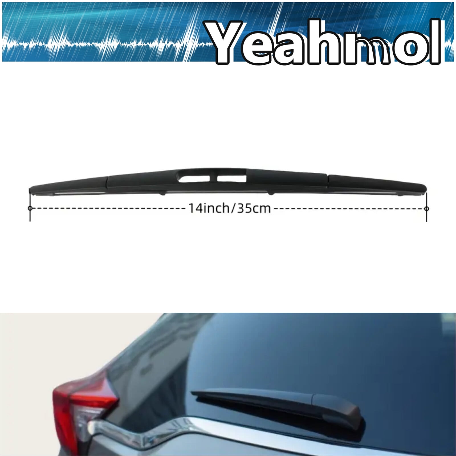 Yeahmol Front and Rear Windshield Wiper Blades (pack of 3) Fit For 2008-2007 Honda Fit，24"+14"+14B，Y24G9P10B