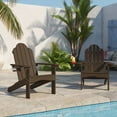 thumbnail image 5 of Dycanpo Adirondack Chairs Set of 2 with Cup Holder, 300lbs Weather Resistant, Dark Brown, 5 of 10