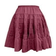 thumbnail image 4 of Women's Flowy A-Line High Waist Skirt Casual Summer Boho Midi Skirt with Elastic Waist for Daily Wear, 4 of 4