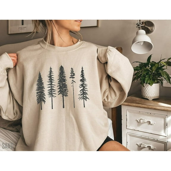 Pine Tree Sweatshirt, Evergreen Trees, Forest Sweatshirt, Trees Sweater, Gift for Nature Lover, Camping Sweatshirt, Hiking Shirt