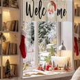 thumbnail image 3 of Santa Claus Valances for Windows, 42 x 18in, Christmas Welcome Linen Rod Pocket Kitchen Valance Curtain Light Filtering Window Treatments for Living Room Bedroom, 1 Panel, 3 of 7