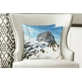 thumbnail image 4 of Ambesonne Nature Throw Pillow Cover 2 Pack, Mediterranean Snowy Peak, 24", Brown Blue White, 4 of 6