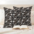 thumbnail image 3 of Black White Floral Outdoor Waterproof Pillow Covers, Farmhouse Vintage Botanical Leaves Decorative Square Throw Pillowcase Sofa Cushion Sham for Patio/Couch/Chair, 18"x18" 2 Pack, 3 of 8