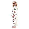 thumbnail image 4 of Fluffy Pajamas Set Fuzzy Winter Warm Pj Sets Pullover Tops and Long Pants Red and Green Tartan Bow X-Small, 4 of 8
