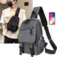 thumbnail image 4 of Bolso con correa, mochila para hombro en el pecho, mochila para computadora portátil, bolso cruzado, viajes al aire libre para hombres y mujeres, 4 of 5