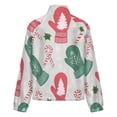 thumbnail image 6 of Jackets for Women Winter Coat Jackets Flannel Stand Collar Jacket(Christmas Mug & Candy Cane Pattern,Size:S-4XL), 6 of 7