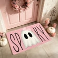 thumbnail image 2 of Aurorax Door Mats for Outside Entry Doorway,Non Slip Holiday Halloween Doormats for Outdoor,Pink Ghost Decor for Halloween Home, 2 of 7
