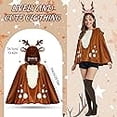 thumbnail image 5 of VETPW 5 Pcs Reindeer Costume Adult Tutu Skirt with Reindeer Headband Temporary Tattoos Socks Deer Cosplay Costume Halloween Christmas Fancy Dress Outfits for Women Brown Reindeer Cloak Elk, 5 of 7