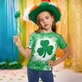 thumbnail image 2 of St Patricks Day Kids Shamrock Printed T-Shirts Round Neck Short Sleeve Casual Soft Comfortable Cotton Spring Summer Boys Girls Apparel Green 5-6 Years, 2 of 4