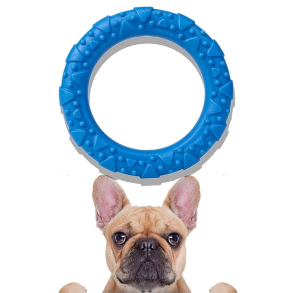 Dog Ring Chew Toy, Durable Interactive Tension Ring for Puppy Teething & Training, Non-Toxic Pet Toy for Boredom _ Blue