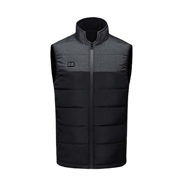 Fiudx Abrigo Calefactor Usb, Diseño Termostático de Fibra de Carbono, 3 Modos de Temperatura Ajustables, Poliéster Suave, Ideal para Actividades Al Aire Libre En Invierno, Ropa Informal, 5 Tallas Dis