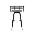 thumbnail image 3 of Amisco Turbo 26 In. Swivel Counter Stool - Grey Polyester / Black Metal, 3 of 10