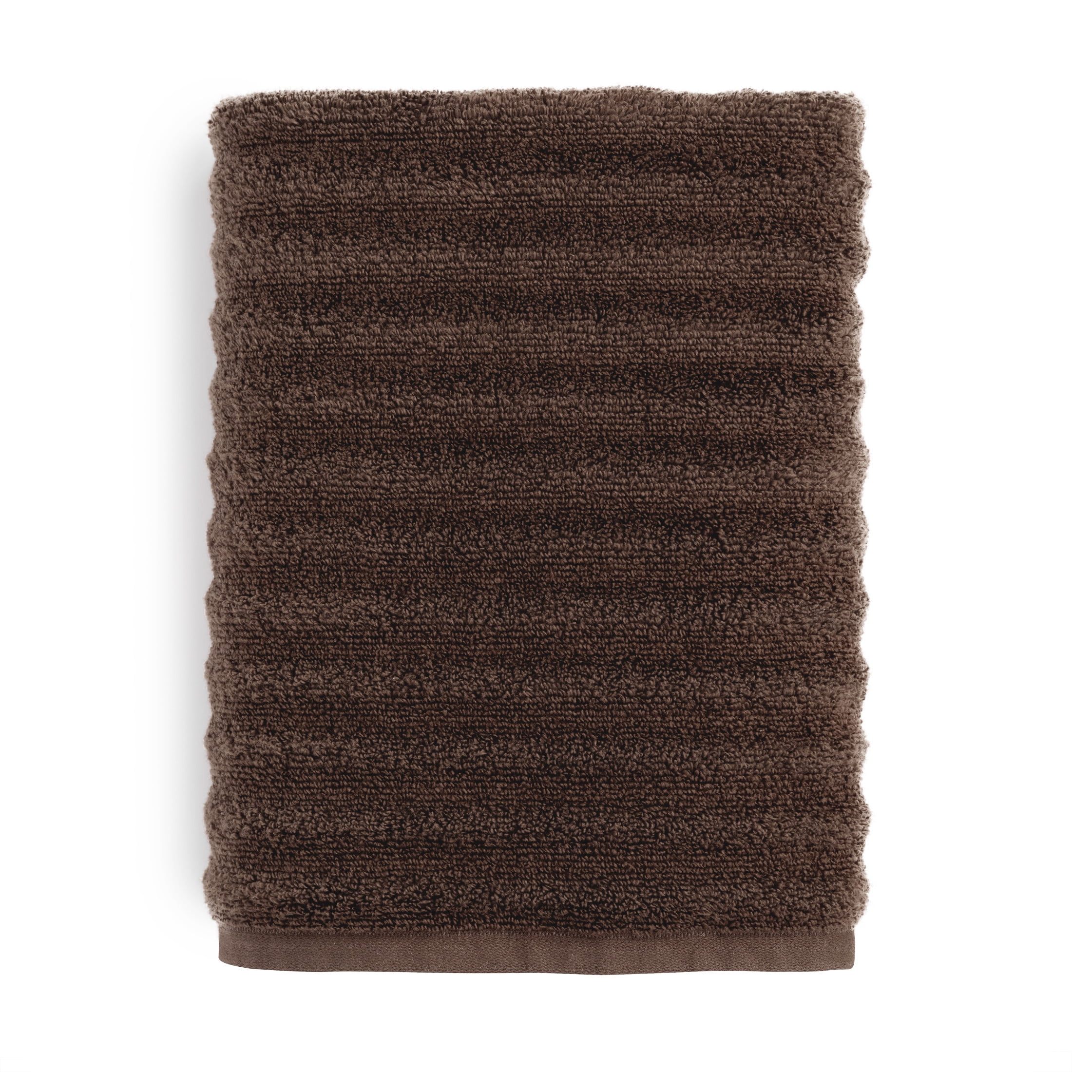 (2 pack) Mainstays Performance Cotton Bath Towel, Super Soft Quick Dry Fade Resistant, Textured Brown