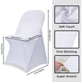 thumbnail image 5 of Paquete de 10 fundas de licra para sillas plegables, universales, elásticas y lavables, para bodas, fiestas, banquetes y celebraciones, 10 unidades, color blanco, 5 of 5