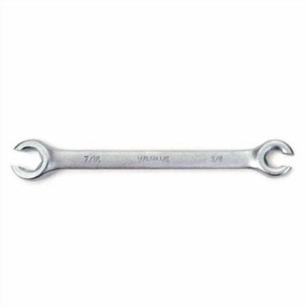 3/8" x 7/16" Double Head Flare Nut Wrench - 6 Point Open End Box End, 6" Overall Length With Satin Chrome Finish. Williams® # JHW10600