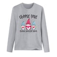 thumbnail image 3 of EQWLJWE Valentine's Day Sweatshirt for Women, Gnome Graphic Plaid Shirts Long Sleeve Crewneck Holiday Pullover Tops, 3 of 4