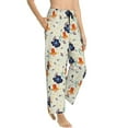 thumbnail image 2 of Naloa Flower Leaves Print Women’s Ultra-Soft Comfy Pajama Lounge Pants with Pockets & Drawstring, 2 of 8
