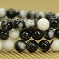 thumbnail image 4 of Angelstones Natural Zebra Jasper Gemstone 6mm Round Beads Stretch Bracelet 7" Unisex, 4 of 5