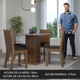 thumbnail image 5 of Juego de Comedor Mesa Encimera de Madera 4 Sillas Marrón/Gris/Negro Samara Madesa, 5 of 5