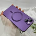 thumbnail image 5 of Magnetic Case for iPhone 15 Phone Case for Women Men, Cute Matte Luxury Soft Metallic Luster Design with Camera Lens Protector, Compatible with Magsafe Case for iPhone 15 6.1" -Purple, 5 of 7