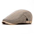 thumbnail image 2 of XIAOCHA Mens Adjustable Newsboy Cap Solid Breathable Newsboy Caps Daily Outdoor Beret Cap,KH2, 2 of 4