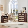 thumbnail image 6 of Leyaoyao 5 Drawer Dresser for Bedroom, Boho Wood Storage Cabinet with Embedded Handle, Adult Vertical Chest of Drawers for Living Room, Guest Room, 6 of 7