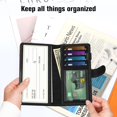 thumbnail image 6 of Neighborly Nook Checkbook Cover for Personal Checkbook, RFID Blocking Big Capacity Standard Register Duplicate Checks with Pen Holder, Cards Slots (Black and Brown), 6 of 8