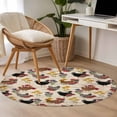 thumbnail image 4 of Round Rugs 3.3Ft, Farmhouse Rooster Round Area Rug Washable Indoor Throw Carpet, Vintage Watercolor Flowers Wood Grain Soft Non Slip Circle Rug for Laundry Room Patio Home Decor Aesthetic, 4 of 8