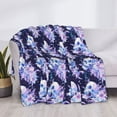 thumbnail image 3 of Fuzoiu blue starry sky Skull flower Print Flannel Blanket,Throw Blanket,Flannel Home Decor,Fleece Bed Blankets,Cozy Soft Blanket for Bed, Sofa, Camping, and Travel-50"x40", 3 of 6