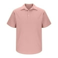 thumbnail image 5 of YLSDY Men's Button Collared Shirts Short Sleeve Golf Shirts Casual Button Collared Muscle Athletic Fit Stretch Workout Collared Shirt Pink XL, 5 of 6