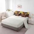 thumbnail image 5 of Castle Fairy Black Girls Twin Bedding 7-Piece,Geometric Block Pattern Style Bedding Comforter Set,Yellow Black Red,Grey Reversible, 5 of 7