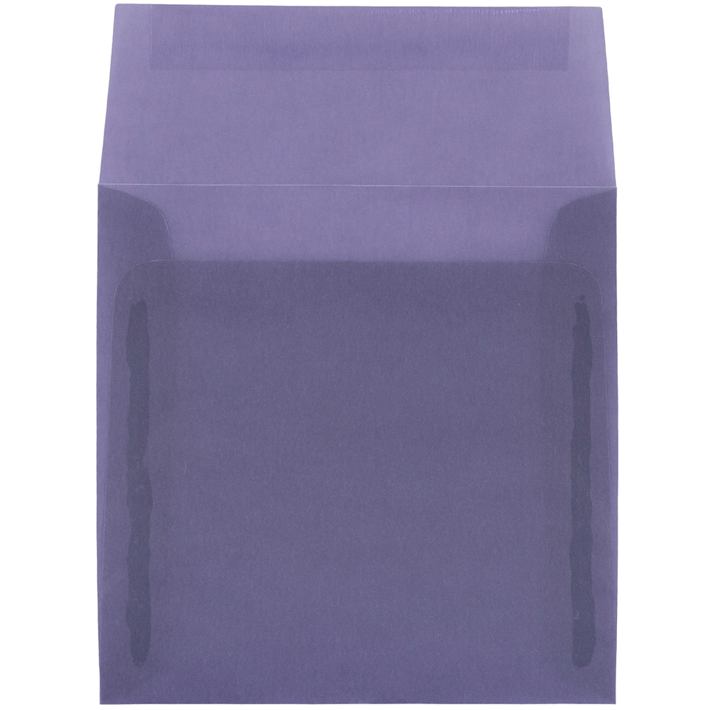 JAM Paper 5.5x5.5 Translucent Envelopes, Purple, 50/Pack, Wisteria Purple