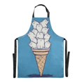 thumbnail image 6 of Yayeee Chief Kitchen Apron with Pockets for Cooking Water Resistant Unisex Adjustable Neck Strap, Ice Cream Cat, 6 of 7