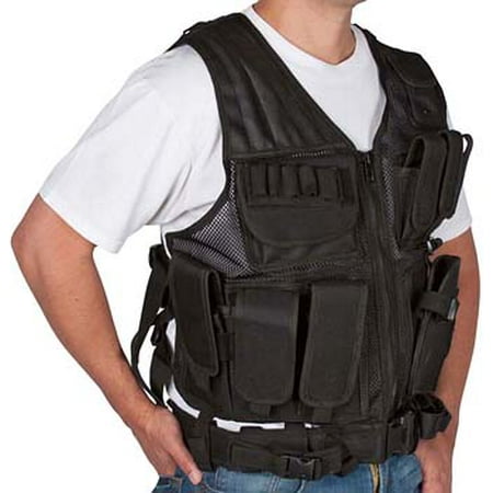 Military Tactical Vest - Adjustable Tactical Military and Hunting Vest By Modern Warrior (Black)
