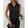 thumbnail image 4 of Zeagoo Womens Sleeveless Button Down Shirt Tops V Neck Business Casual Collared Blouses Tank Top, 4 of 7