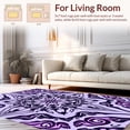 thumbnail image 2 of ODIKA 8'x10' Machine Washable Non-Slip Area Rug, Luxurious Botanical Floral Medallion Plush Elegant High Traffic Rug with Pad, Purple, 447516, 2 of 8