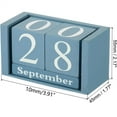 thumbnail image 2 of Block Calendar for Desk, Duslogis Desk Calendar Blocks, Perpetual Desk Calendar, Wooden Perpetual Block Calendar Vintage Wooden Calendar Desktop Wood Block Home Office Decoration, Blue, 2 of 6