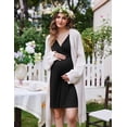 thumbnail image 5 of Ekouaer Labor and Delivery Gown for Hospital Short Sleeve Maternity Nursing Dress Nightgown with Button Black L, 5 of 5