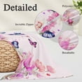 thumbnail image 3 of Pink Flower Pillow Covers 12"x20", Spring Floral Butterflies Birds Elegant Pastoral Soft Brushed Microfiber Breathable Throw Pillow Covers, Decorative Pillowcase with Zipper for Couch Sofa Bedroom, 3 of 9