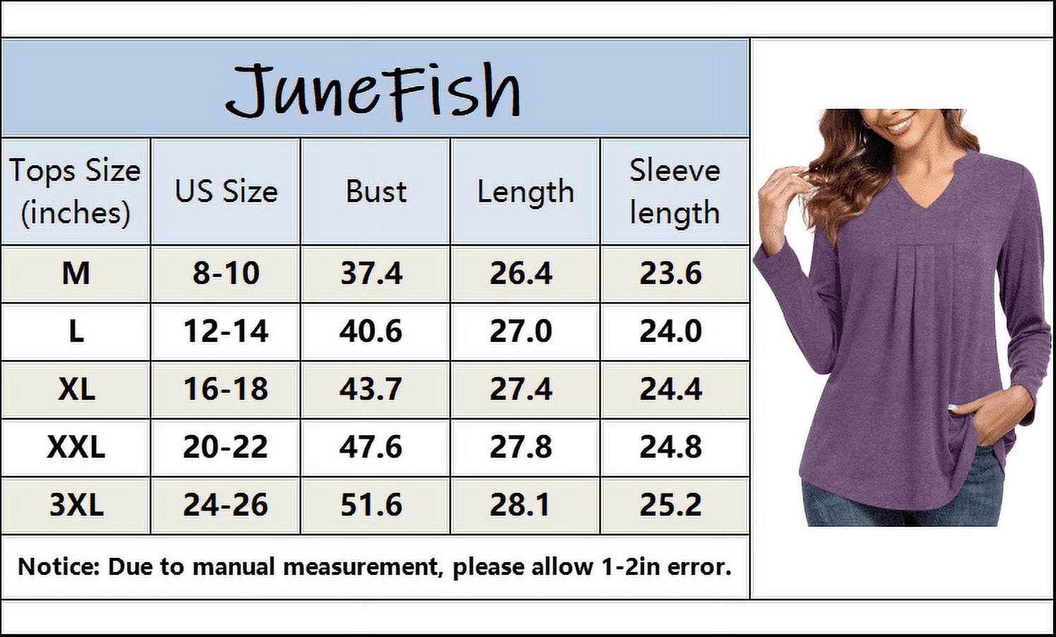 Womens Fall Long Sleeve Tunic Tops Notch V Neck Shirt Casual Pleated Basic Pullover - image 5