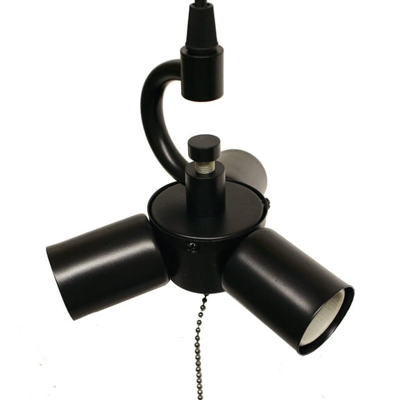 Cloth & Wire Satin Black 3-Light Pendant Light Fixture for Home Lightning