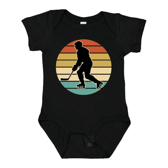 Inktastic Hockey Player Retro Sunset Boys or Girls Baby Bodysuit