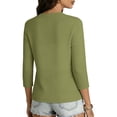 thumbnail image 5 of Women's Lightweight 3/4 Sleeve Bolero Shrug Open Front Cardigan Curved Hem Soft Stretch Cover Up for Evening Dress Wedding Guest, Army Green, S, 5 of 10