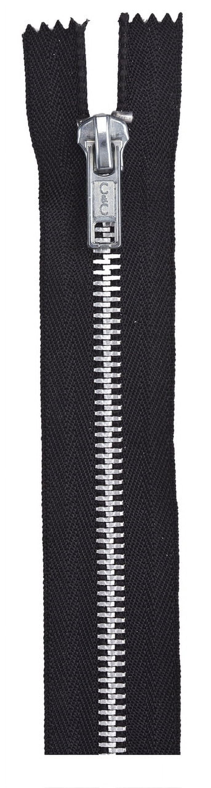 (3 pack) Coats & Clark Heavy Weight Aluminum 22" Black Separating Sewing Zipper, 1 Each