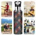 thumbnail image 7 of Yayeee 20oz Insulated Water Bottle Double Wall Stainless Steel with Flip Straw Lid, Red Tartan Pattern, 7 of 7