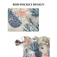 thumbnail image 6 of Blue Coastal Bathroom Window Curtain, Summer Beach Coral Shell Starfish Vintage Light Filtering Coffee Kitchen Curtains, Bedroom Living Room Curtains 2 Panel 84"x45", 6 of 6