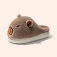 thumbnail image 4 of Wovix Slippers for Women and Men Capybara Winter Fuzzy Cozy House Shoes Cute Warm Soft Indoor Bedroom Memory Foam Thermal Footwear Brown 37, 4 of 6