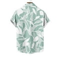 thumbnail image 4 of SSAAVKUY Hawaiian Shirt for Men Short Sleeve Tropical Printed Collared Blouse Casual Button Down Summer Beach Dress Shirts Mint Green M, 4 of 4
